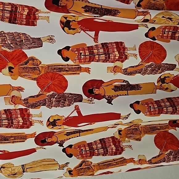 VTG MAGGIE SWEET 1920s Fashion Ladies Print Button Down Shirt 3X - Picture 6 of 8